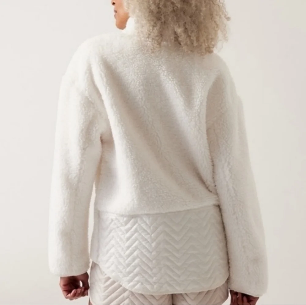 Athleta Cozy Sherpa Snap Sweatshit Sz Medium - Picture 5 of 7